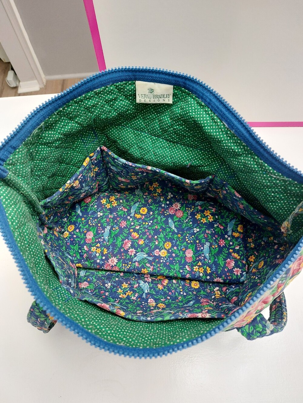 Vera Bradley Vintage Villager Bluebird - Picture 2 of 3